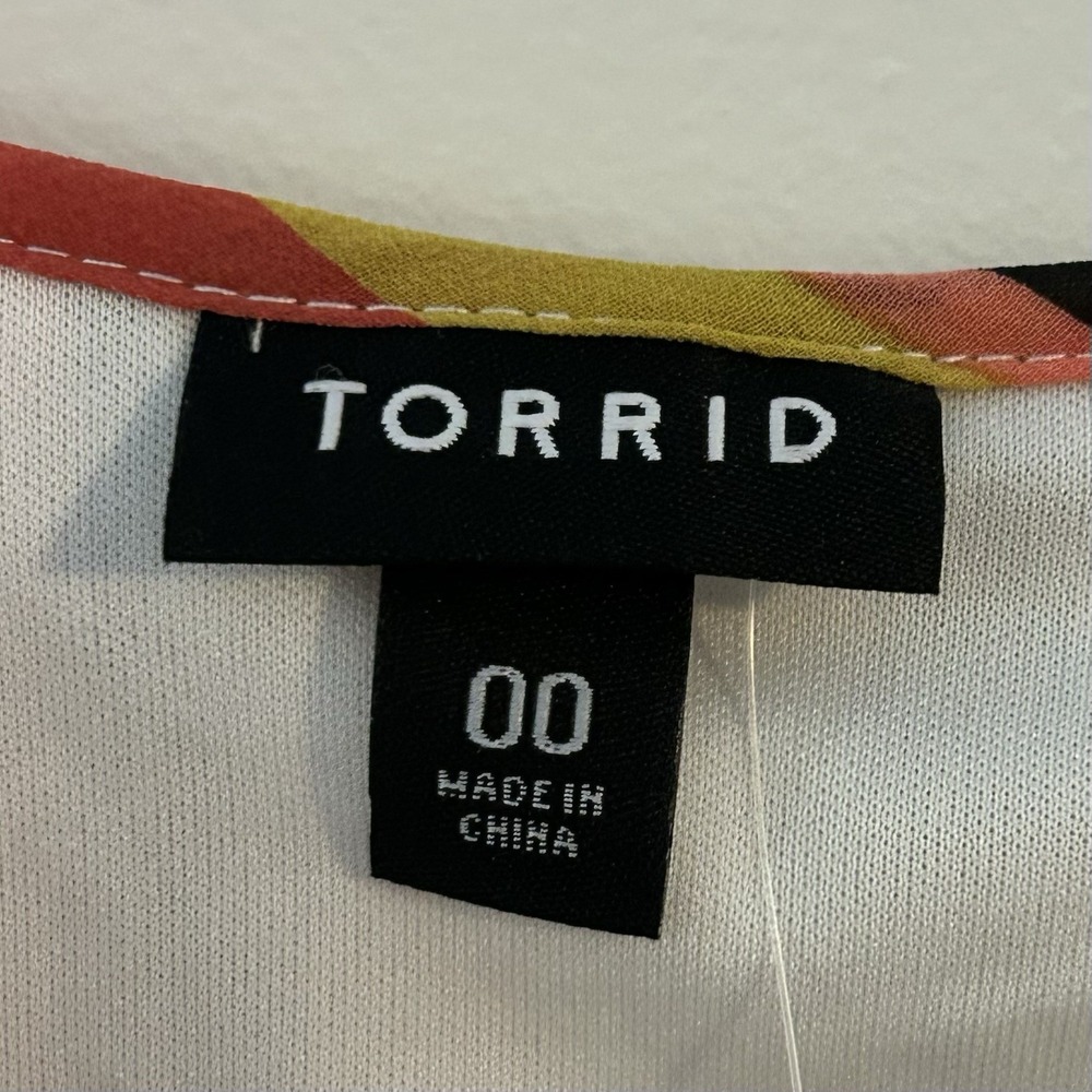 Torrid Multicolor Stripe Chiffon Midi Dress Pockets Sz M/L 00 NWT - Picture 4 of 14